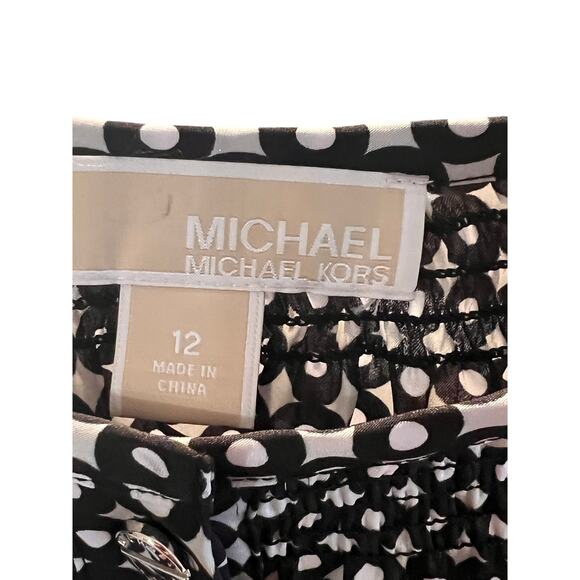 MICHAEL KORS BLACK AND WHITE POLKA DOT BLOUSE 100% POLY SIZE 12 - Picture 5 of 5